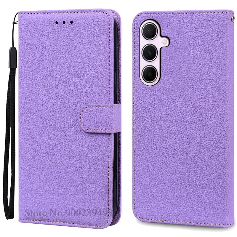 

Чехол A56 5G для Samsung A56 5G, кожаный чехол-кошелек, откидная крышка для Samsung Galaxy A56, чехол-подставка, чехол-книжка, чехол Fundas Etui For Samsung A56 5G светло-фиолетовый