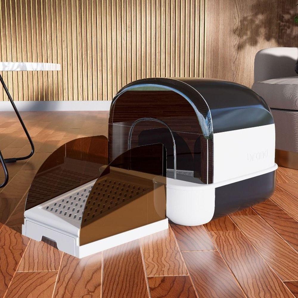 Anti Tracking Cat Litter Ramp with Drawer Adjustable Height Cat Litter Catcher for Cat House