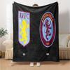 Aston Villa Fc Crest Flannel Blanket, Soft Polyester, Modern Design, All-Season for Camping, Travel, Gifts for holidays or birthdays