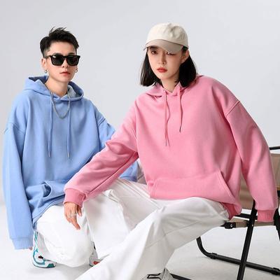 Fall Winter Fleece-Lined Thickened 450g Sweatshirt Women's Silver Fox Warm Hooded Top Youth Trendy Minimalist Casual Solid Color Fashionable Oversized