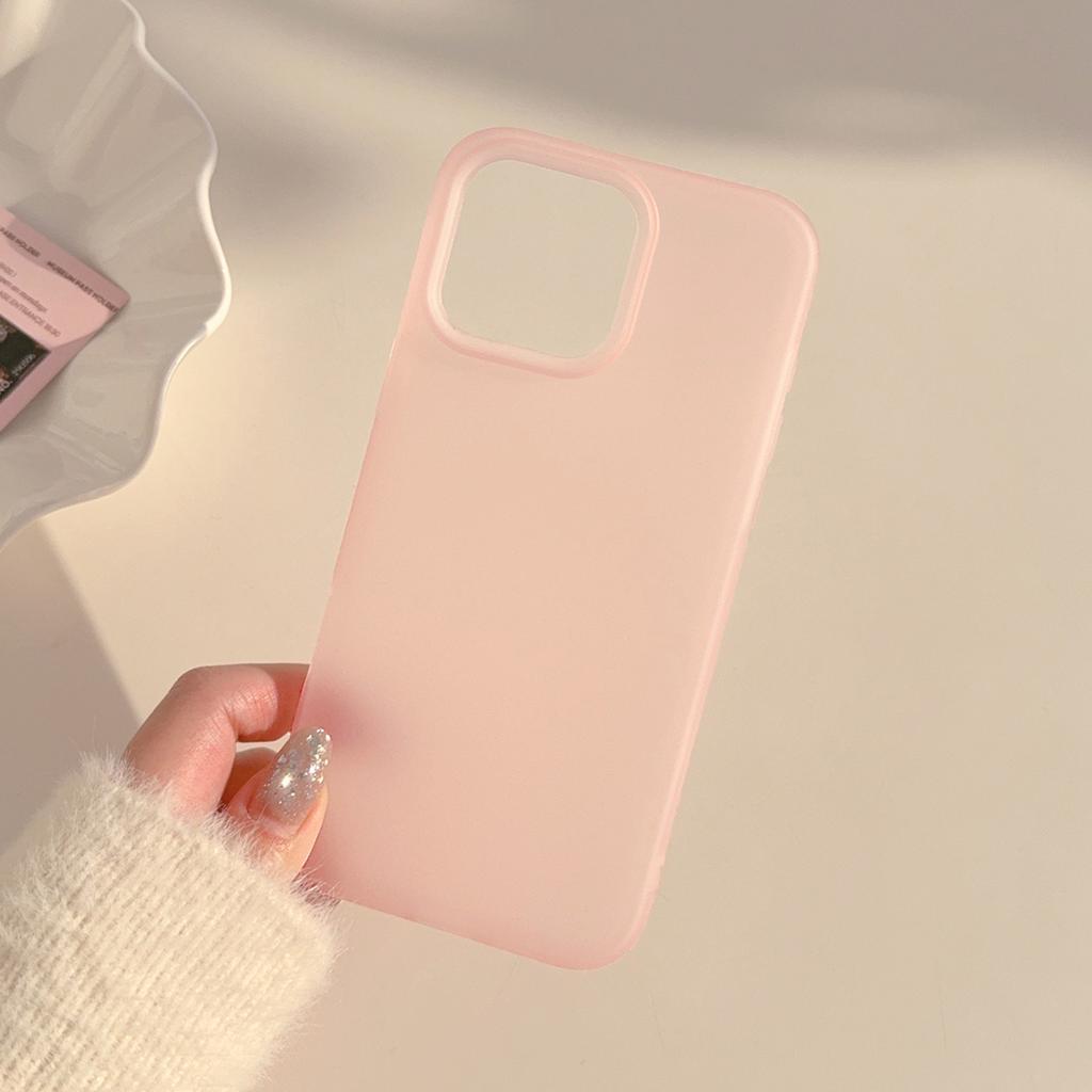 Niche Ins Transparent Powder Matte Suitable for Apple 17 Mobile Phone Case 16pro Max Solid Color Iphone14 Silicone 13 Soft