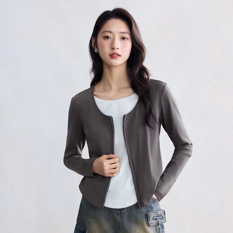 INMAN Women s Color-Block Fake Two-Piece Long-Sleeve T-Shirt M