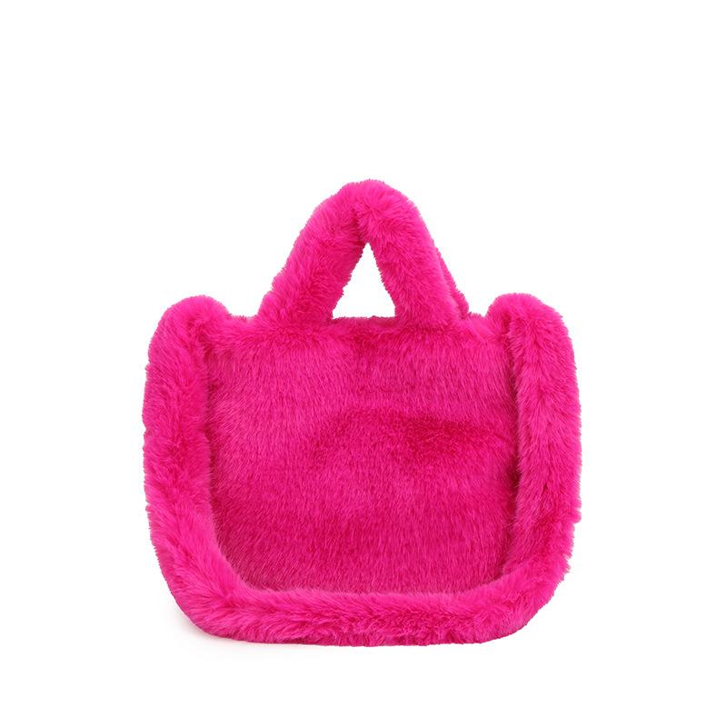 2025 Autumn New Single Shoulder Fluffy Handbag Fashionable Fluffy Crossbody Handbag Women's Casual Texture Plush Bag