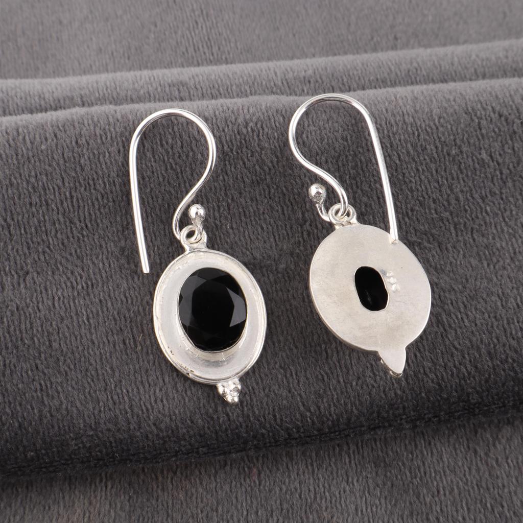 Black Tourmaline Earrings Gemstone Jewelry, 925 Sterling Silver Earrings, Handmade Amazing Earrings Jewelry