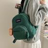 Schoolbag Small Solid Color Corduroy Student Small Backpack Shopping Retro Versatile Solid Color Niche Cute Mori Backpack Women