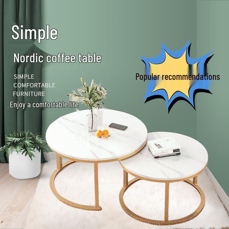 Round Light Luxury Coffee Table for Small Living Spaces