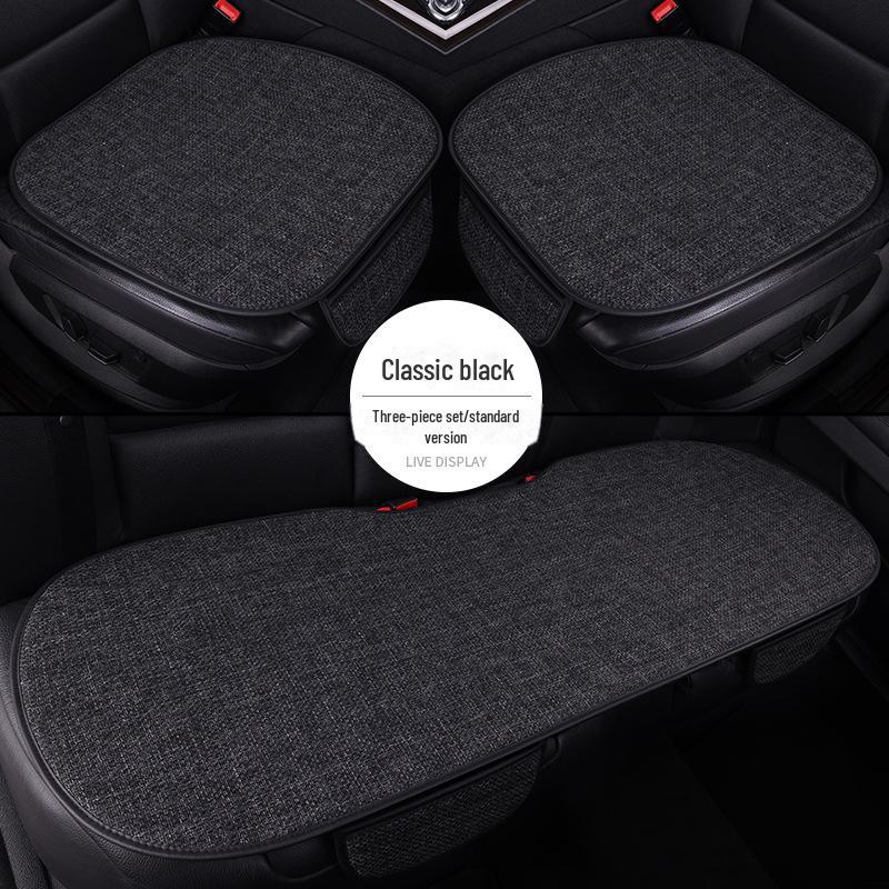 All-Season Light Luxury Ice Silk Linen Car Seat Cushions, Breathable & Non-Slip