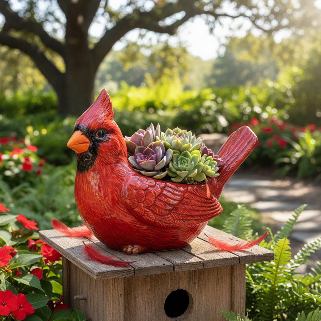 Unique Bird Themed Plant Pot Cute Small Succulent Pot Resin Succulent Planter for Outdoor Indoor Plants Gift Ideas for Mother
