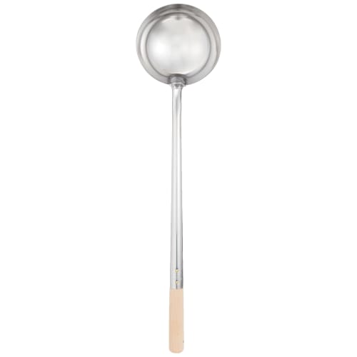 Endo Shoji Commercial Chinese Ladle, Medium, 18-0 Stainless Steel Body with Beech Handle, Made in Japan, ATY11002