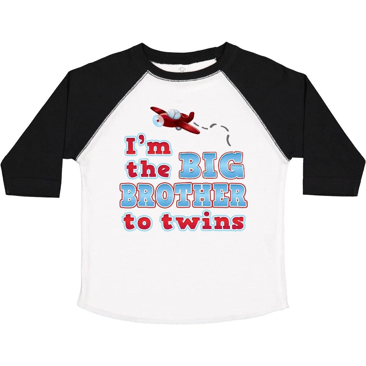 

Inktastic I m The Big Brother To Twins. Toddler kids boys T-Shirt Airplane Red Blue New 120