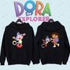 Dora The Explorer Cute Anime Cartoon Pullover Unisex Men's Sportswear for Autumn and Winter Tracksuit Novelty Trending Clothes