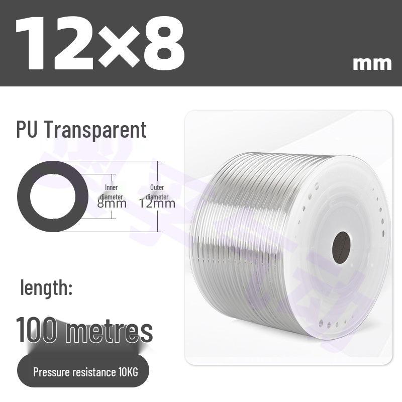 Transparent PU Air Hose for Compressors: Sizes 3-22mm