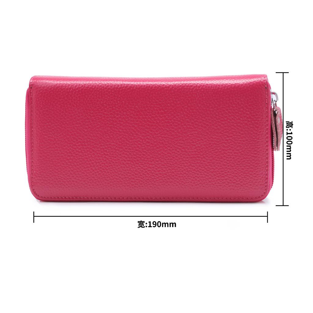 Leather Blocking Wallet Long Zipper Handbags Purse Large Capacity Card Holder Wallet