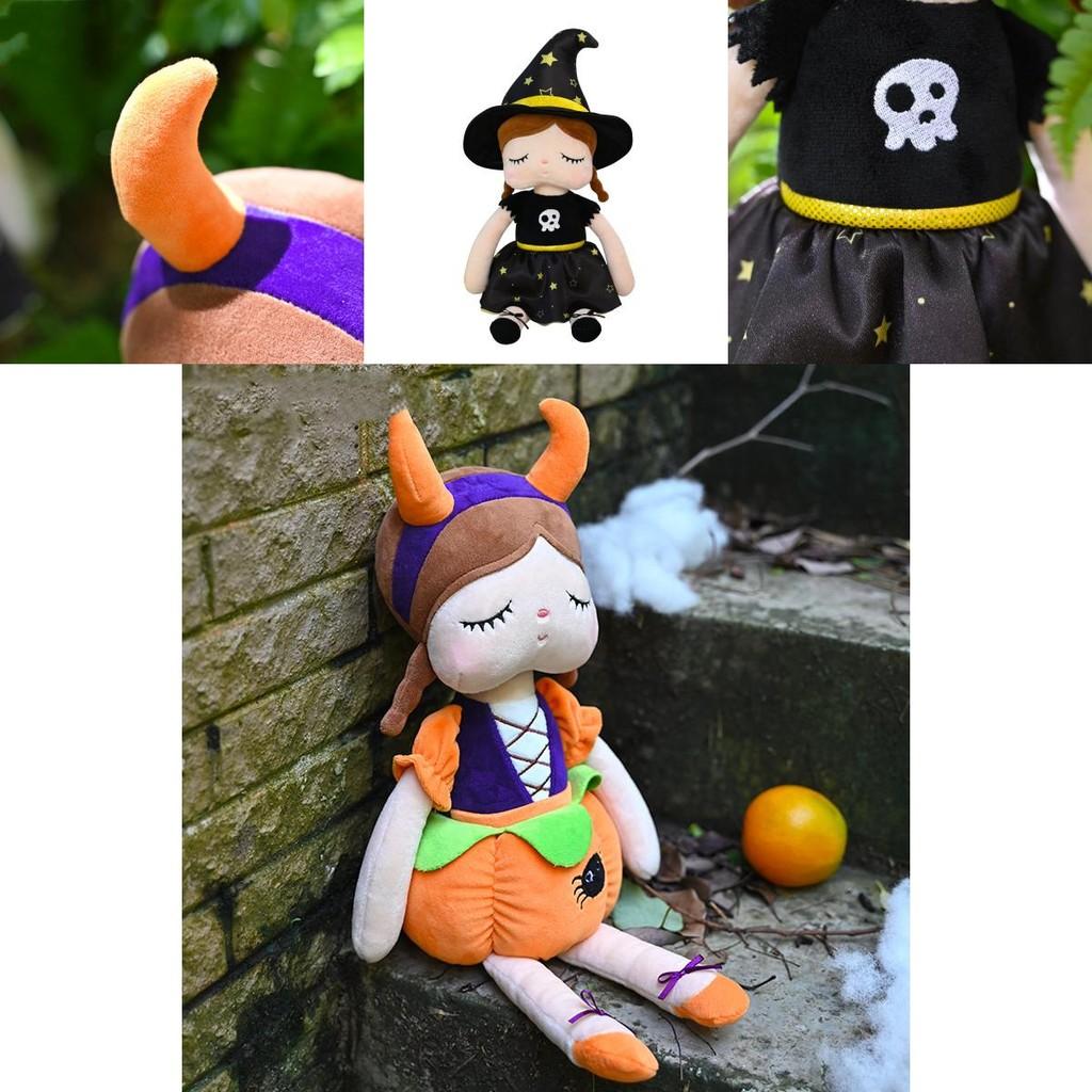 Cute Halloween Witch Pumpkin Doll Plush Toy For Spooky Decor