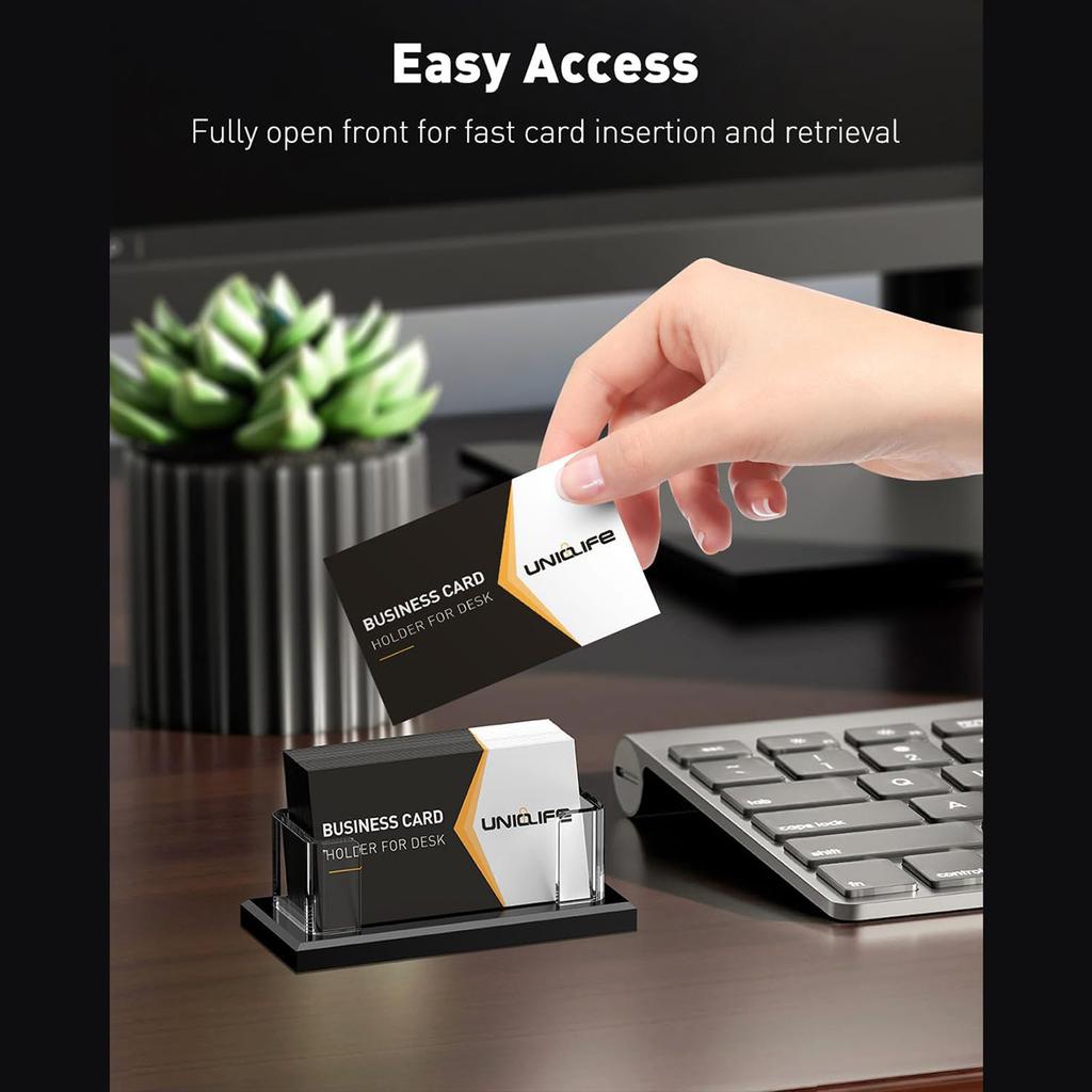 Acrylic Business Card Holder High Capacity Organizer Name Card Storage Stand For Office Meetings And Professional Use