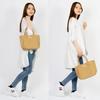 Ship and Rock Tote (Beige) - Small, Made in Japan with Paraffin Canvas and Snap Buttons.