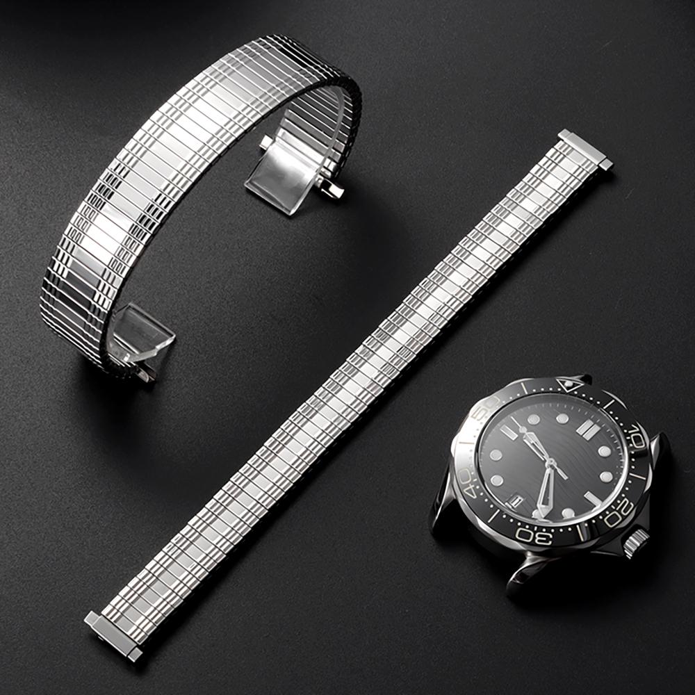 10mm-14mm 16mm-23mm Stainless Steel Watch Strap for Women Men Metal Wristband Adjustable Width Elastic Expansion Watchband
