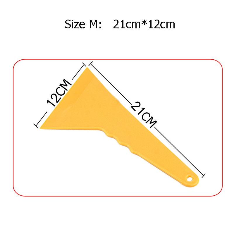Car Window Film Squeegee Yellow Thick Plastic Triangle Tip Scraper for Vinyl Wrap Sticker Auto Window Tint Film Install Tool