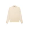 Fear of God Essentials Solid Lettering Long Sleeve Polo Shirt Unisex Tops Oatmeal-White FOG-FW22-054