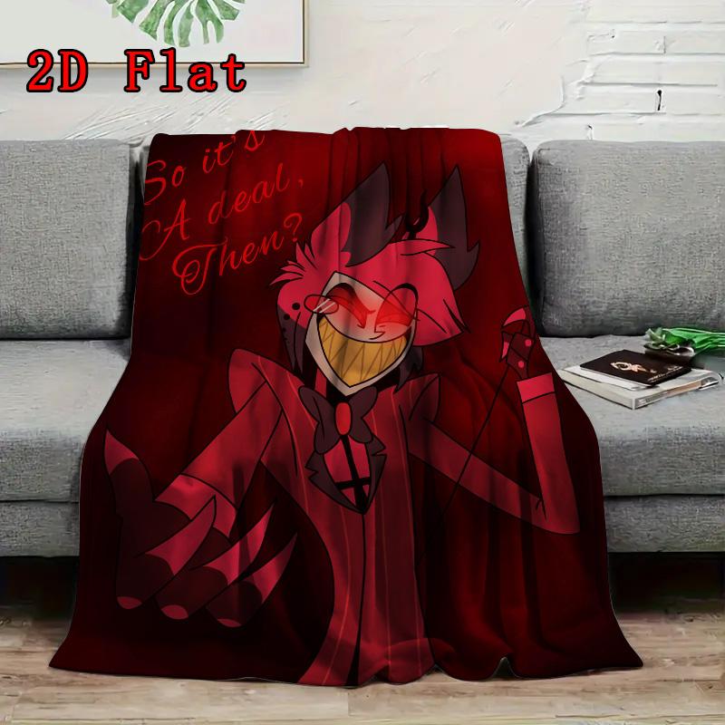 Hazbin Hotel 2D Flat Pattern Flannel Blanket High quality All Seasons Warmth and Comfort Perfect for Christmas Gifts.NMT0928284