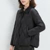 Minimalist Women's Pointed Collar Solid-Color Down Jacket - Short Fit Oversized Coat