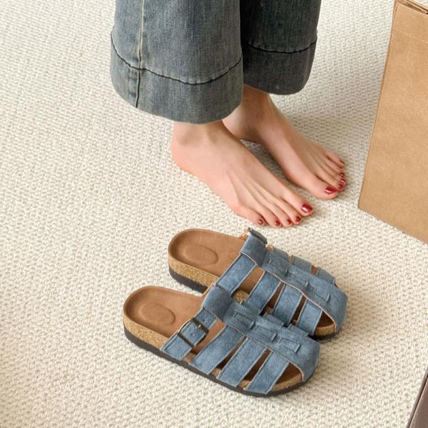 Fashion Loafers Cover Toe Shoes Woman 2025 Slippers Flat Platform Slides House Slippers Platform Cover Toe Shoes Woman 2025 Loafers Flat