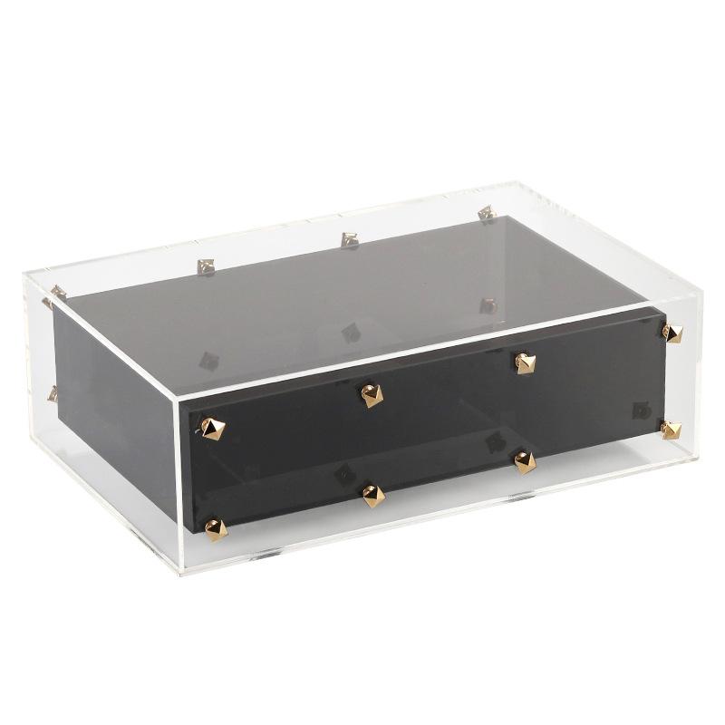 European Light Luxury Creative Rivet Jewelry Box Ornaments Model Room Dressing Table Cloakroom Acrylic Storage Box Jewelry