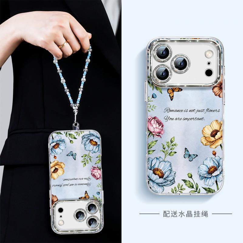 Suitable for Apple 17promax Mobile Phone Case iPhone13 New 16 Shell Bracket 15pro Hand Rope 14pro