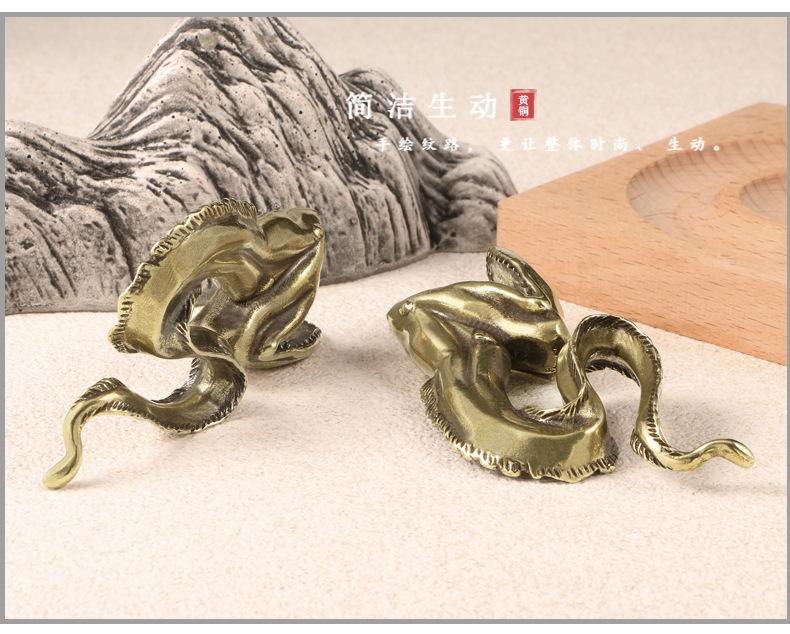 Brass Sea Eel Decorative Figurines Copper Handicrafts Marine Organisms Muraenesox Cinereus Desk Decoration Christmas Gift