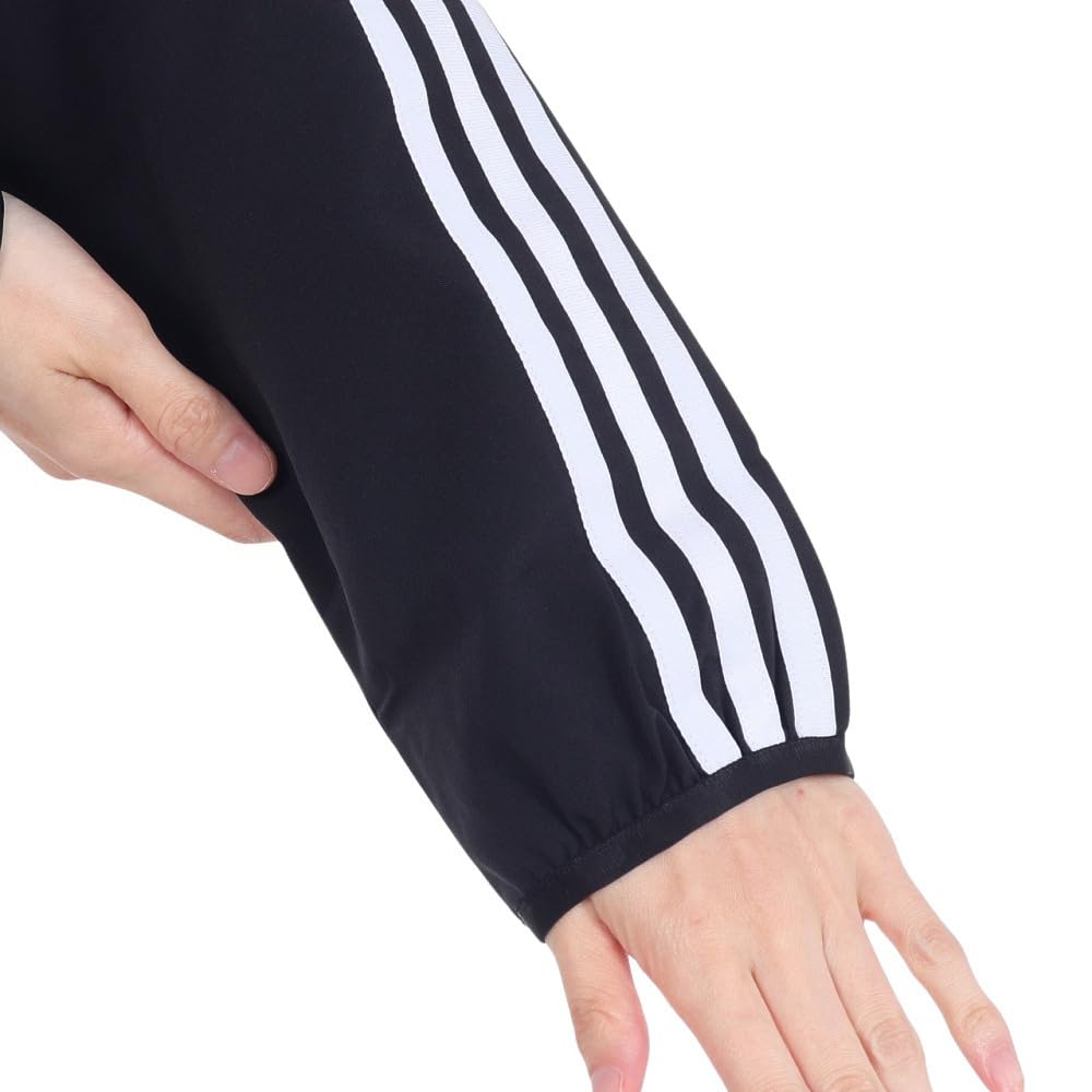 Adidas JSY05 Seasonal Sportswear Loose Fit Color Block Hooded Cross Jacket in Five Size Women's Black/White/Grey (IM8704) J/M