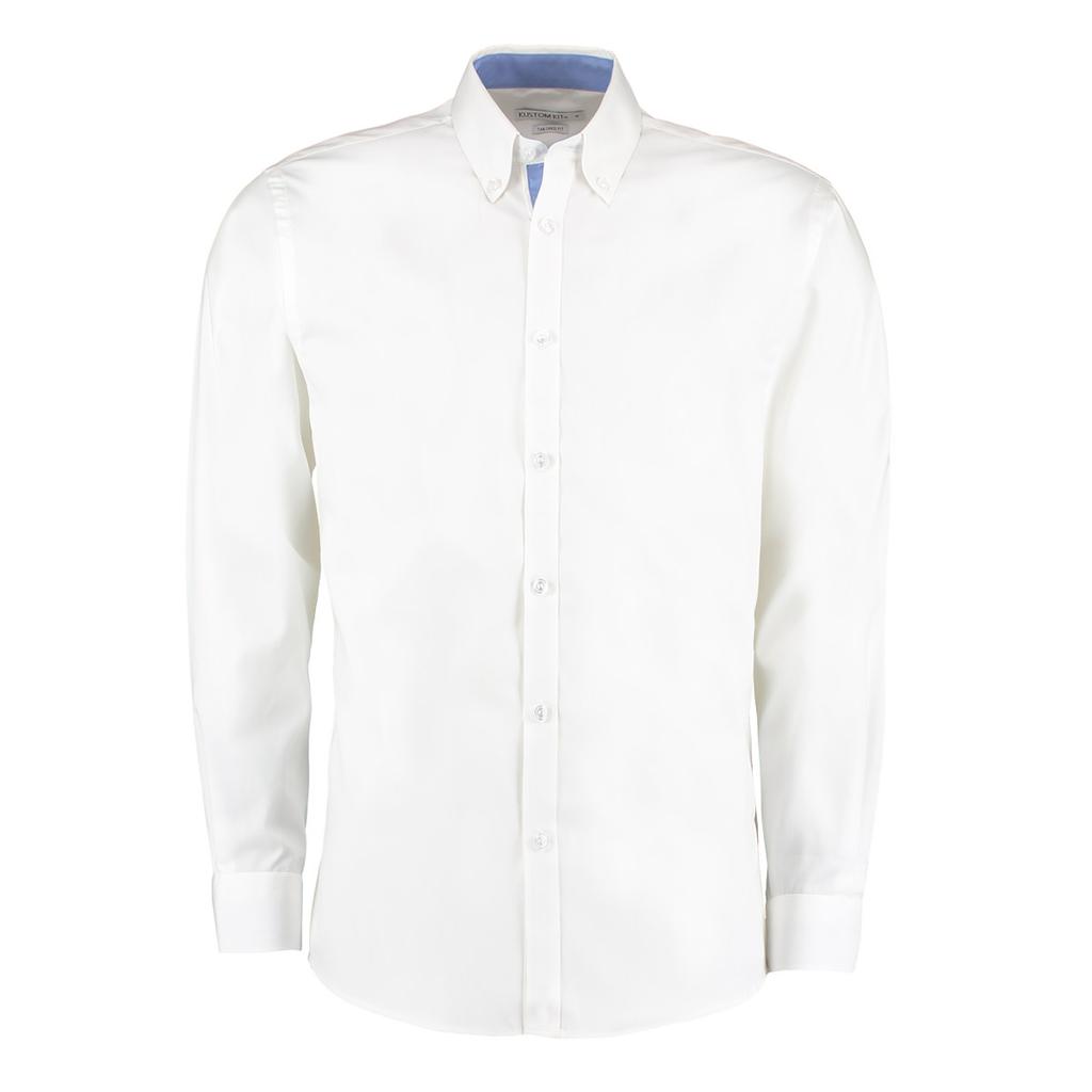 Kustom Kit Mens Contrast Premium Oxford Shirt