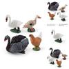 Pvc Farm Animal Decor Set With Realistic Swans Ducks And Chickens For Home Or Office Display