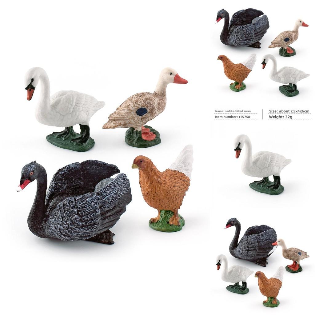 Pvc Farm Animal Decor Set With Realistic Swans Ducks And Chickens For Home Or Office Display
