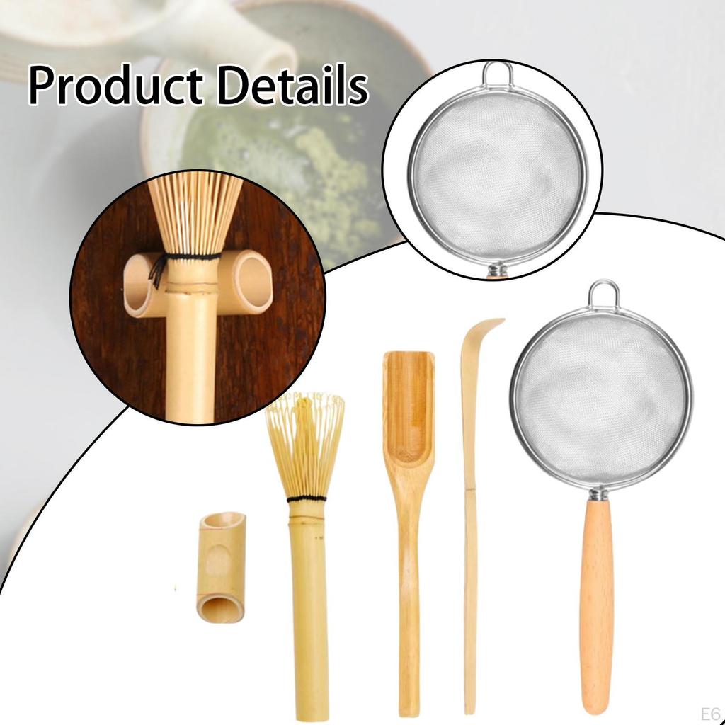 Bamboo Matcha Whisk Set with Tea Spoon And Mixing Tool