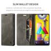 For Samsung Galaxy M31 / M31 Prime / F41 / M21s Vintage Leather Flip Wallet Case with RFID Blocking Card Slot, Matte Retro Folio Cover (4 Colors)