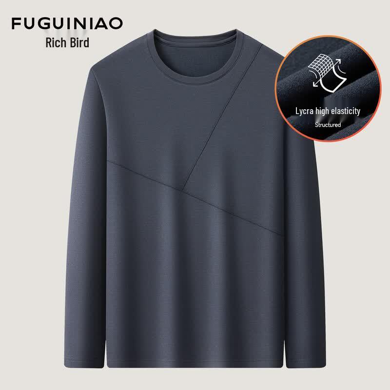 FUGUINIAO Men s Morandi Solid Lycra T-shirt 48