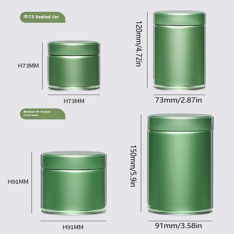 Airtight Tinplate Tea Canister Storage Container For Leaf Tea Bags Matcha Powder Sealed Pantry Organizer Kitchen Tea