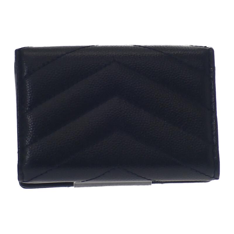 Saint Laurent 668274BOWA11000 Trefoldig lommebok svart Kalveskinn Dame