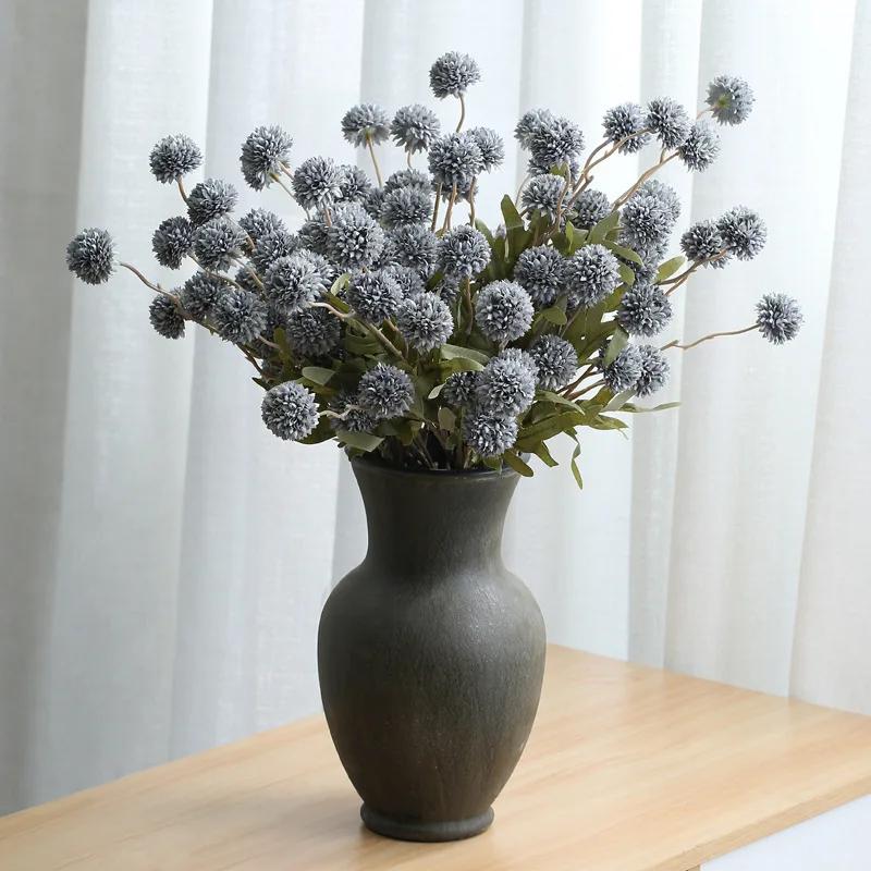 Artificial Flower Dandelion Small Thorn Ball Wedding Home Decoration Single 5 Ping Pong Chrysanthemum Artificial Flower