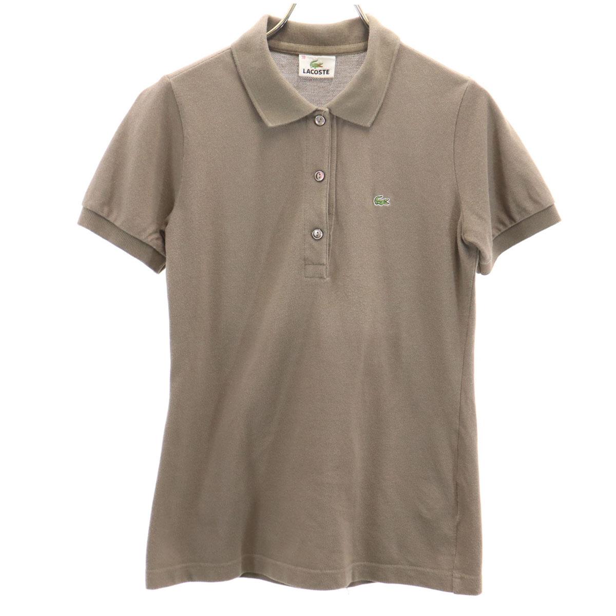 

LACOSTE made in Japan Short sleeve Polo shirt 38 Ash brown Fawn Women Used
