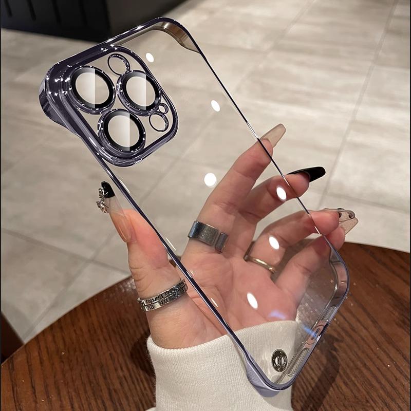 Applicable To Apple 16 Electroplated Frameless Mobile Phone Case 15 Comes with Lens Film IPhone 14 Anti-fall PC Dust Protection