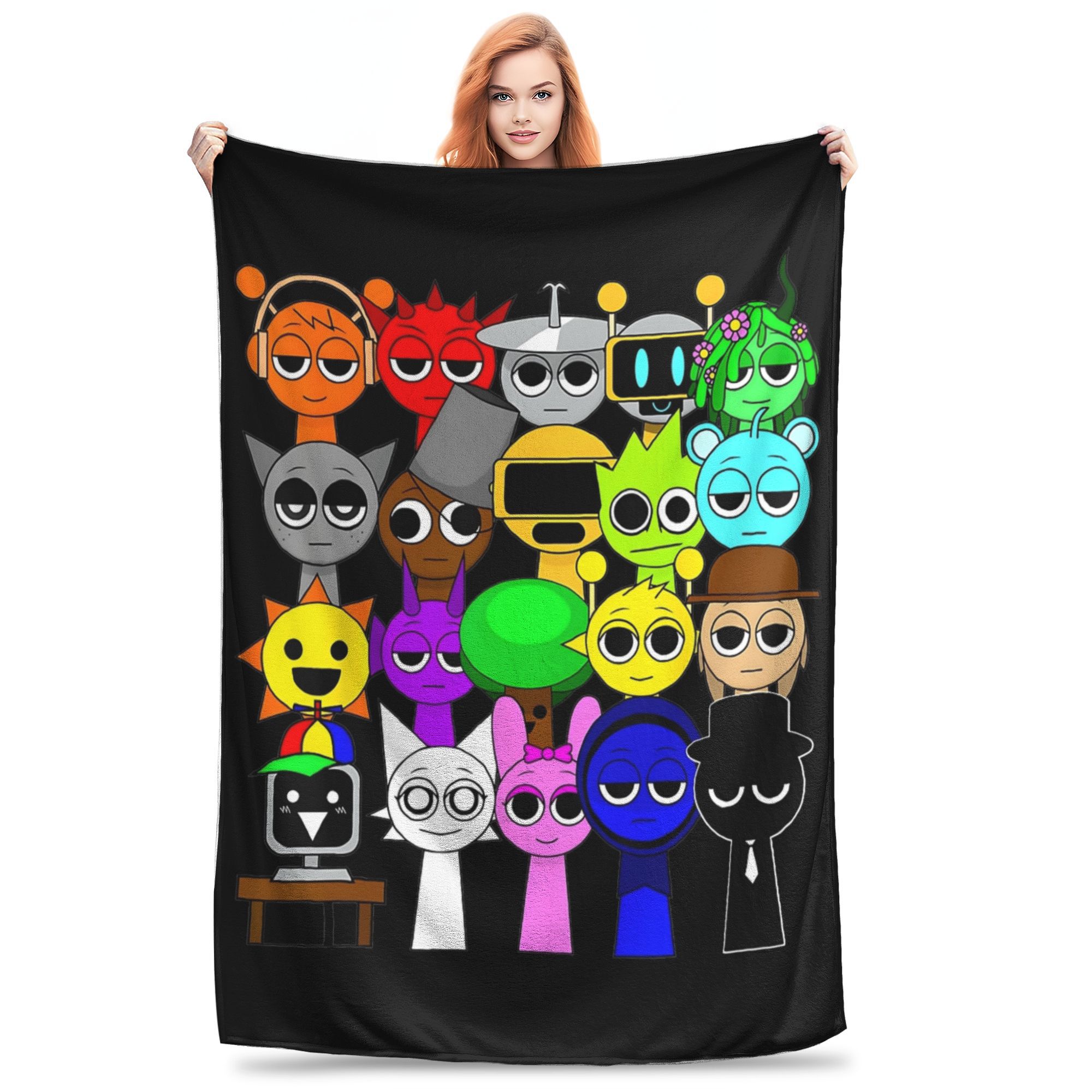 

Incredibox Sprunki Ковдра Фланелева Літня Жахлива Гра Багатофункціональна Супер Тепла Плед для Постільної Білизни Подорожей Постільна Білизна Пледи 75x100cm 30x40in