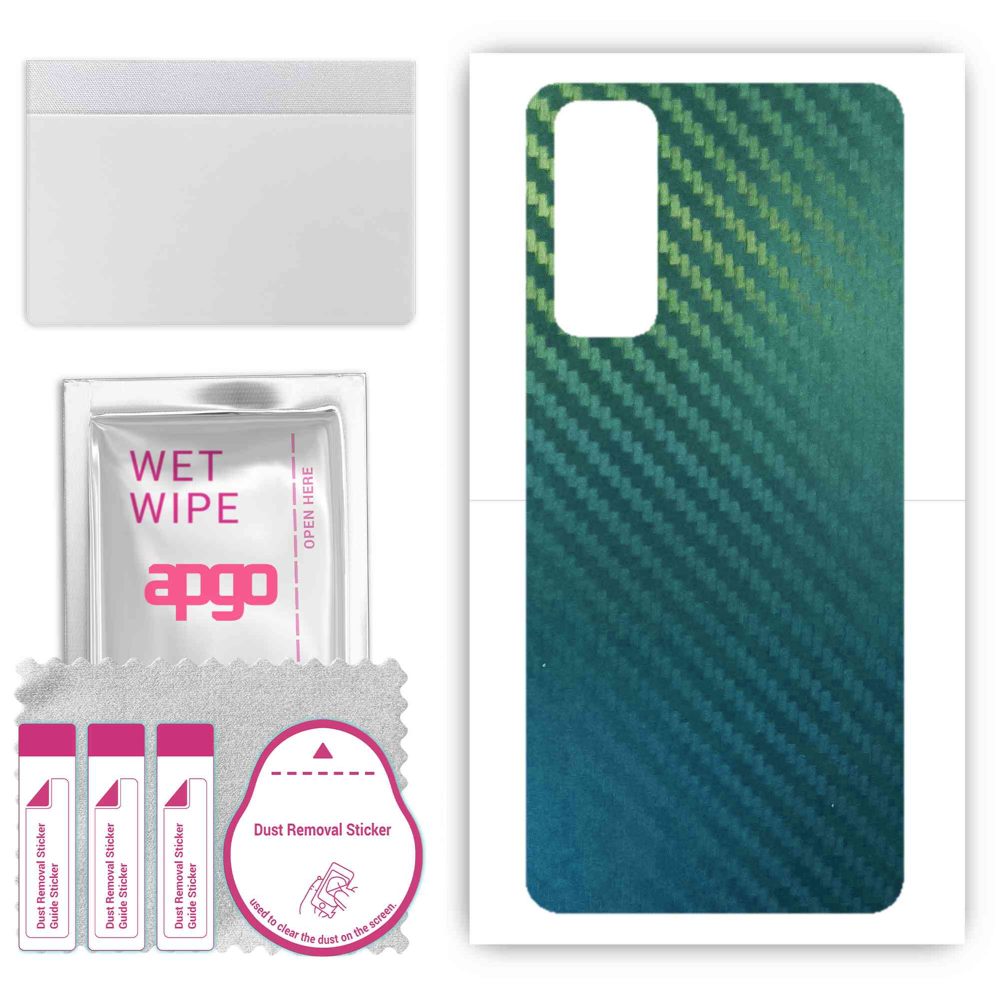 

apgo Protective Skin Sticker for the back compatible with Huawei P smart 2021, Wrap Film, Foil, Vinyl - Pattern Carbon Chameleon CAKA1