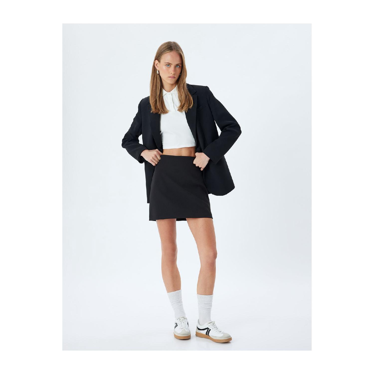 

Mini Skirt High Waist A Cut 34 чёрный