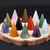 Crystal Cone Ring Holder Natural Stone Ring Stand Cone Shape Jewelry Display Stand for Retailer Home Storage Display