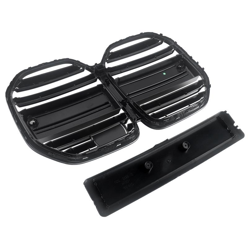 M4 Style Front Bumper Grille Compatible with BMW 4 Series G22 G23 420i 430i 435i M440i 2021-2024 Kidney Racing Grill Gloss Black