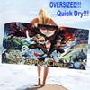 Anime Black Clover Print Beach Towel, Large Soft Quick Dry Towel for Beach Camping Swimming