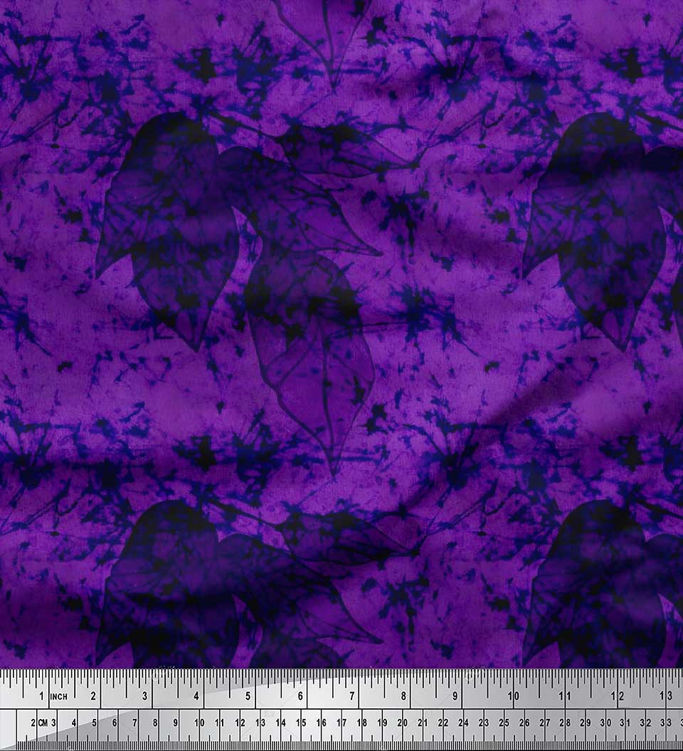 

Soimoi Japan Crepe Satin Fabric Leaves & Texture Print Швейна тканина метр 42 дюйма 42 Inch Wide - Poly Crepe Фіолетовий
