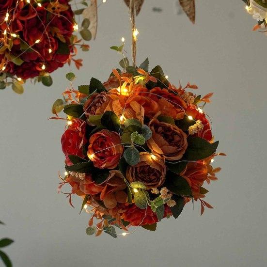 Portable Lightweight Fashion Versatile Reusable Artificial Rose Flower Ball Hanging Flower Ball