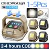 1-5Pcs COB LED Inspection Light Waterproof Emergency Lamp with Magnetic Base Portable Torch Light for Car Repair Home Garage